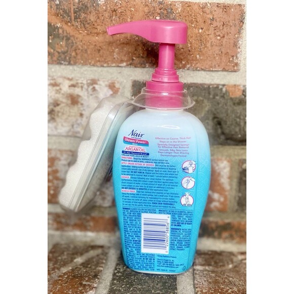 Nair Hair Remover Cream Nourish Shower Power Moroccan Argan Oil 13 oz~Applicator - Picture 2 of 2